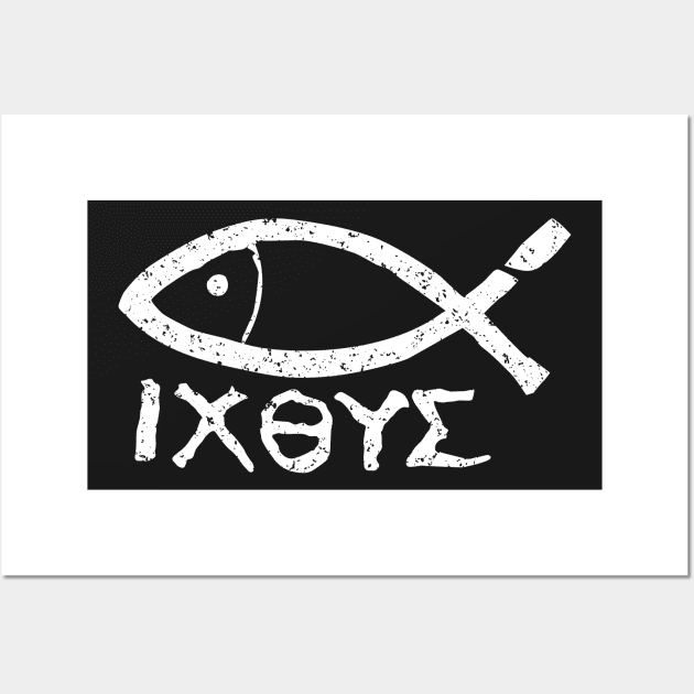 Ichthys Jesus Christ Son of God Savior Fish Symbol Wall Art by zeno27